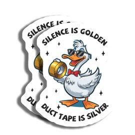 Silence is Golden Magnets - Duct Tape is Silver - Funny Duck Magnets - Unique Cartoon Magnets - Quirky Fridge Magnets - PLDFMAG06117