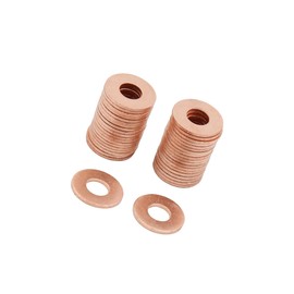 INFINAUTO 40pcs 6mm Inner Dia Copper Washers Flat Sealing Gaskets Ring for Car Durable Material Stylish Design