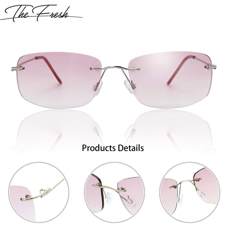 The Fresh Minimalist Small Rectangular Super Lightweight Sunglasses Clear Eyewear