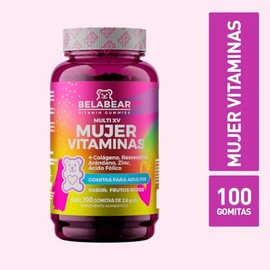 solanum Belabear Women's Multivitamin Resveratrol, Cranberry, Colágeno y Ácido Fólico 150 Gomitas de 2,8 g c/u