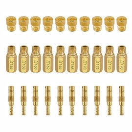 Keihin jets Replacement, Carburetor Jets Kit, Include 10 Pcs M6 Slow Pilot Jets and 20 Pcs M5 Main Jets, for Keihin Carburetor PE PWK CVK OKO KOSO, to adjust motor vehicle performance