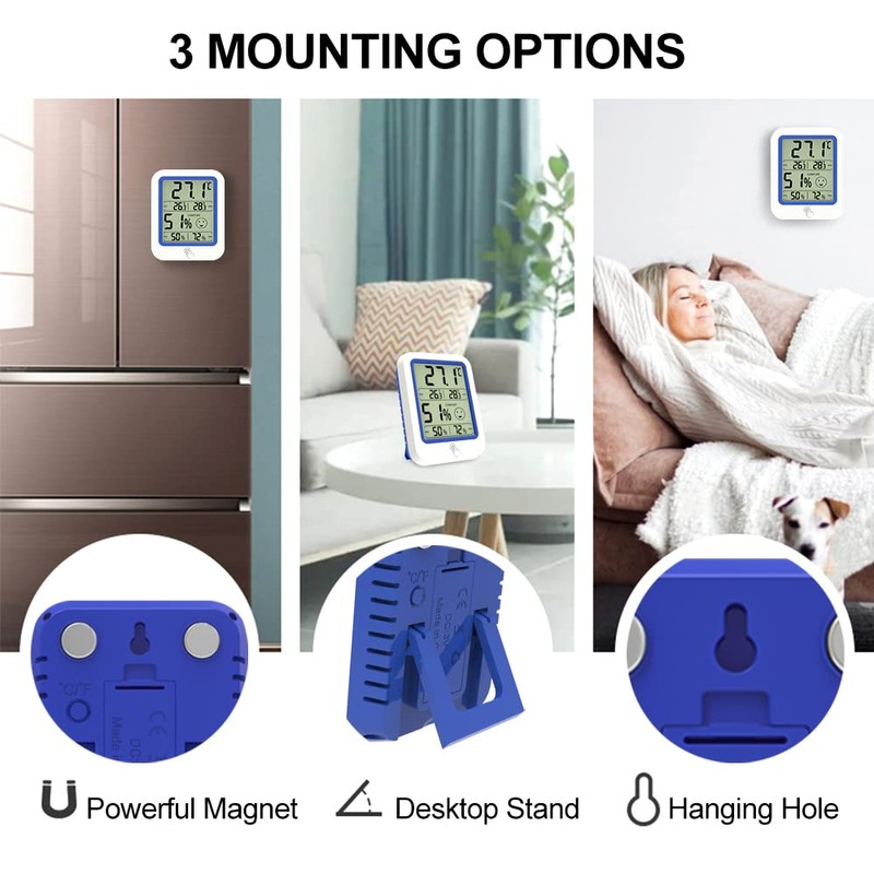 KEWO Digital Hygrometer Indoor Thermometer Humidity Gauge with Large Backlit