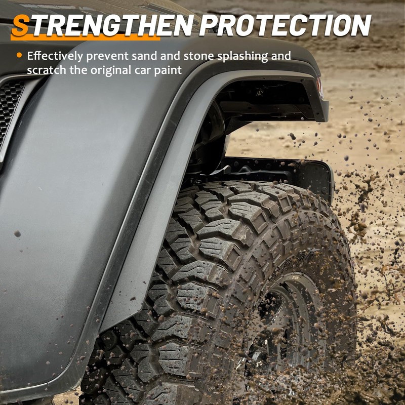 Front & Rear Fender Liner Fender Trim Extension Protector for
