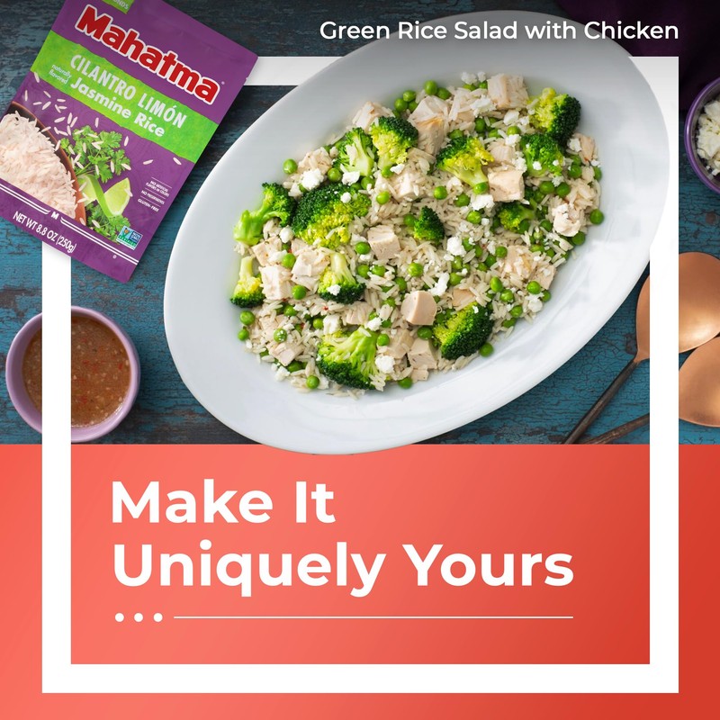 Mahatma Ready to Heat Cilantro Limón–Flavored Jasmine Rice, Precooked Rice,
