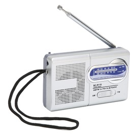 Radio de Bolsillo Portátil, Radio de Transistores Compacta Am FM Multifuncional Classic Silver Grey Radio con Pilas Am FM Reproductor de Radios de Transistores Compactos