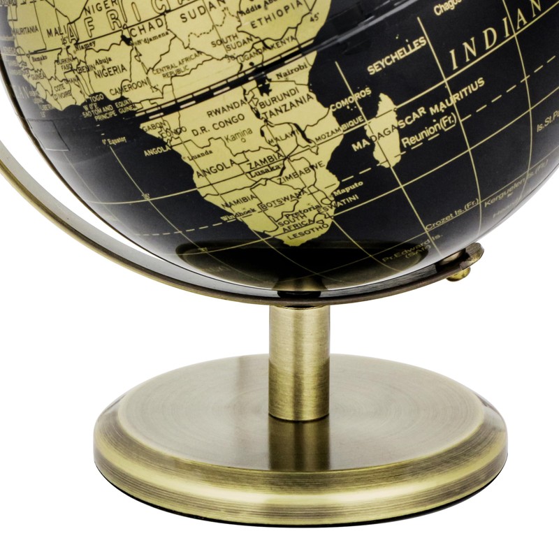 Exerz 14cm Globe Black & Gold Mini Globe Educational Geographical