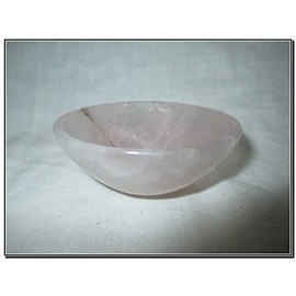 Jet International Women's Natural Rose Quartz Bowl 3" Large Gemstone Huge Big A+ Hand Carved Crystal Altar Healing Tray Dish Devotional Focus Spiritual Chakra Cleansing Metaphysical Psychic Reiki