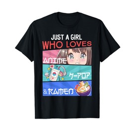 Just A Girl Who Loves Anime K-Pop Ramen KPop Lover Kawaii T-Shirt