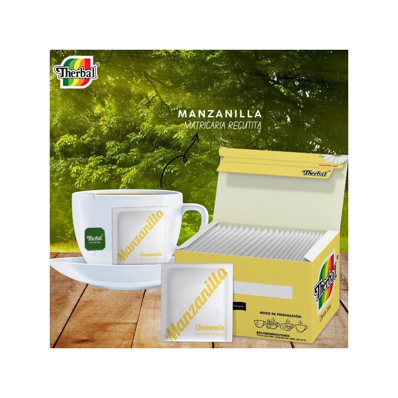 Therbal – Manzanilla Chamomile Tea 6-Pack (150 Tea Bags Total)