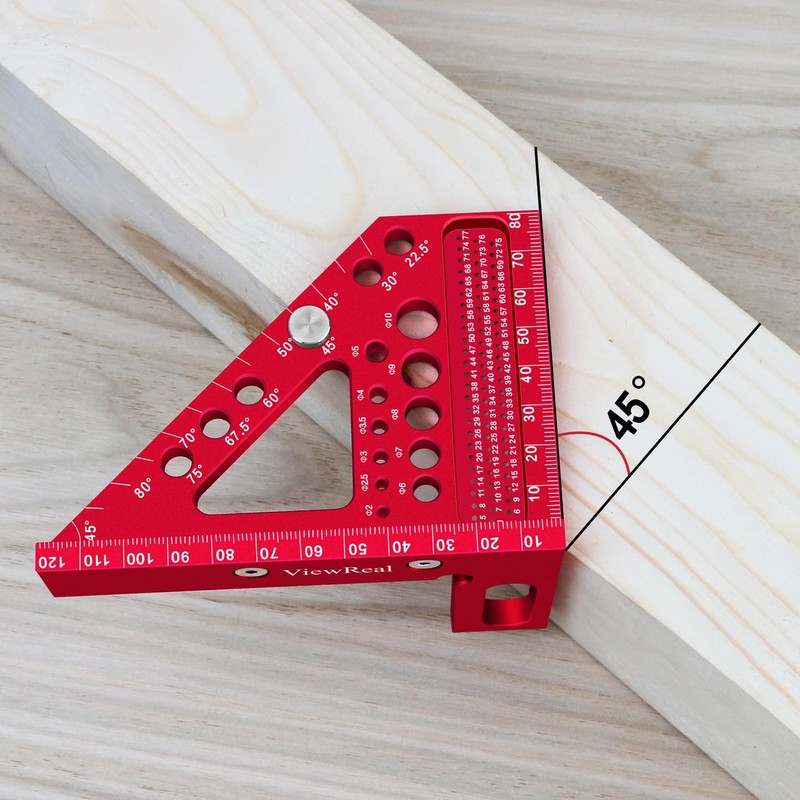 Metric Versatile Carpenter Square Scribing Ruler, 3D Multi-Angle Measuring Tool