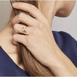 PRAYMOS Feather Rings for Women Sterling Silver Leaf Rings Thumb Rings Open Adjustable Rings for Different Fingers US Size 7 8 9-Gold…