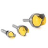 Gasea 3pcs 1/4 Inch Shank Round Nose Router Bit Set