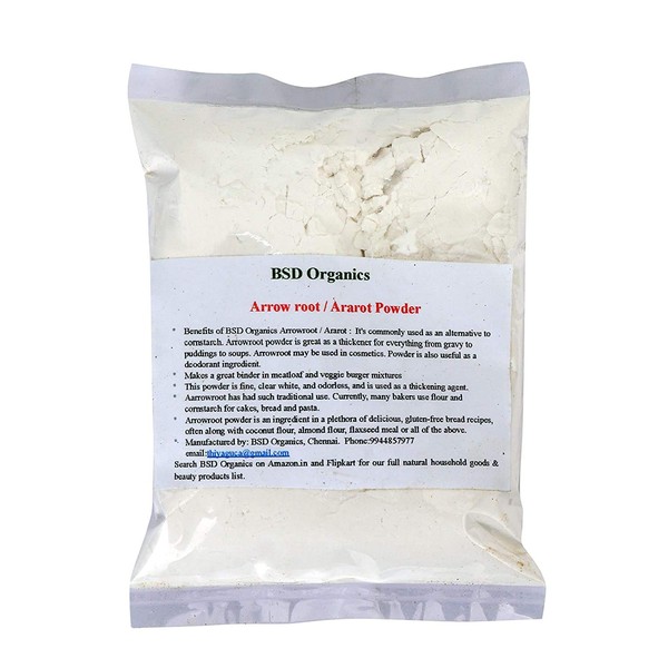 BSD Organics Arrow Root/Ararot Powder for Gravy, Puddings,Ssoups, Bread and