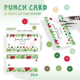 300 Pieces Punch Cards, Incentive Loyalty Reward Card Student Awards Loyalty Cards for Business, Classroom, Kids Behavior, Students, Teachers (Circle Shape)