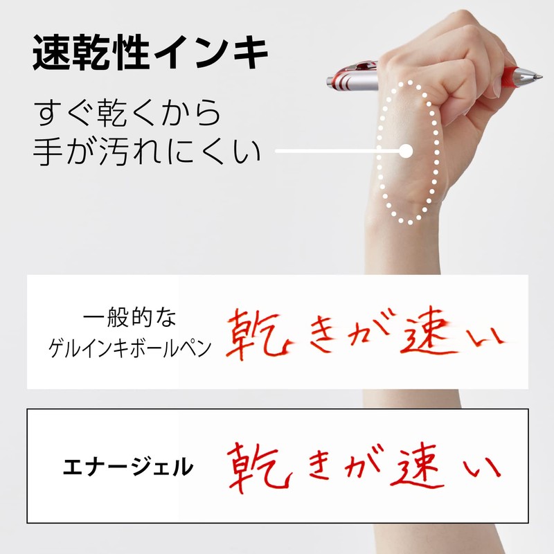 Pentel XBLN73-B EnerGel Ballpoint Pen 0.3mm Red 5pcs