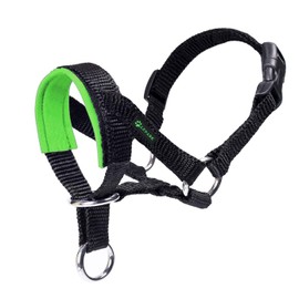 ILEPARK Dog Halter with Padded Fabric, Halter Collar for Dogs, Adjustable and Prevents Pulling. (L, Apple Green)