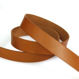 Nippon String Button Trading Genuine Leather Tape 0.8 inch (20 mm) Width x 6.6 ft (2 m) Cut Cut Col.2 Camel MTLS1020-2-2M
