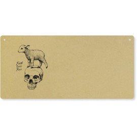 'Faith Over Fear Lamb Standing on Skull' Large Wooden Wall Plaque/Door Sign (DP00063861)