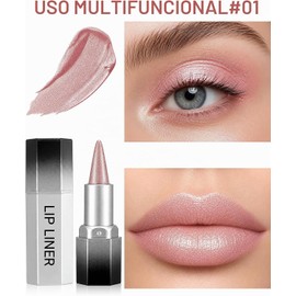 Erinde 2PCS Delineadores de Labios con Brillo, Fáciles de Aplicar, #01