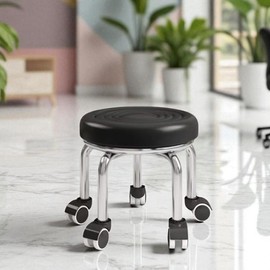 Bath chair tall round swivel chair Black