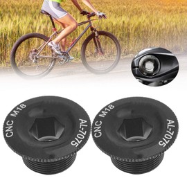 M18 Bicycle Crank Cover Screw Cap Dustproof Waterproof Aluminium Alloy Parts for Prowheel Hollow Integrated Crankset (M18 Black) Pack of 2