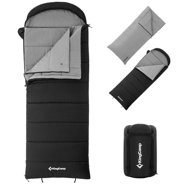 King Camp 3 in 1 Flannel Sleeping Bag for Adults,