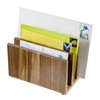 MyGift 3 Slot Premium Acacia Solid Wood Mail Holder, Entryway