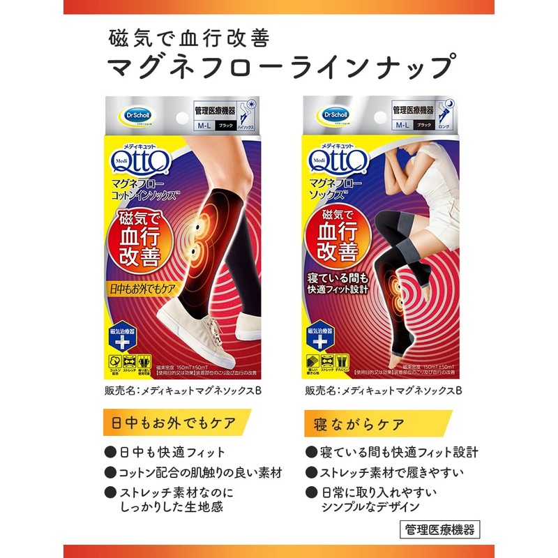 メディキュット 着圧ソックス マグネフロー コットンインソックス L-LL