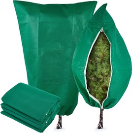 YATHO Plant Covers Freeze Protection 2 Packs 31.5" W X 47.3" H Thicker Large Outdoor Winter Frost Cloths Blankets with Zipper Drawstring, Reusable Garden Tree Cover Bags for Fruit Tree Shrub Potted