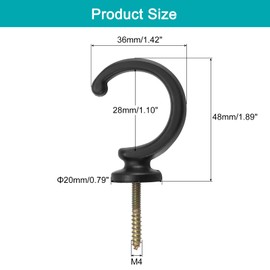 uxcell 4Pcs Curtain Holdback, Aluminum Alloy Wall Mounted Curtain Holders Drapery Tieback Hooks for Living Room Bedroom Office (Black)