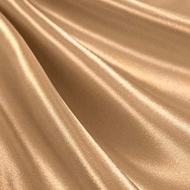 AK TRADING CO. 60" inches Wide-by The Yard-Charmeuse Bridal Satin Fabric for Wedding, Apparel, Crafts, Decor, Costumes (Champagne, 5 Yards)