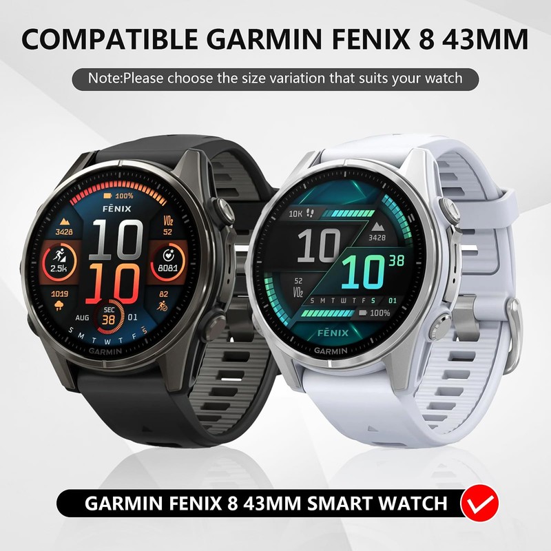 Suoman 1+2 Pack for Garmin Fenix 8 43mm Case, Charger
