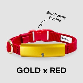 Catlog Health Tracker for Cats - Smart Cat Collar with Safety Breakaway Buckle for Indoor Cats, Wellness Alerts, Real-time Monitoring (Red, XS)
