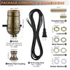 Lamp Rewire Kit,Lamp Socket Replacement Kit,Antique Brass Light Socket with