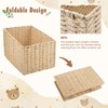 Wisreach Wooden Baby Shower Crate Closet, Foldable Handwoven Storage Basket