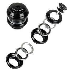 DREAMDASH Serie Sterzo 1-1/8", EC34/28.6 EC34/30, Cuscinetti a Cartuccia a Doppia Tenuta, Alluminio, S.Altezza 17,5+12=29,5 mm per MTB e Bici Urbane