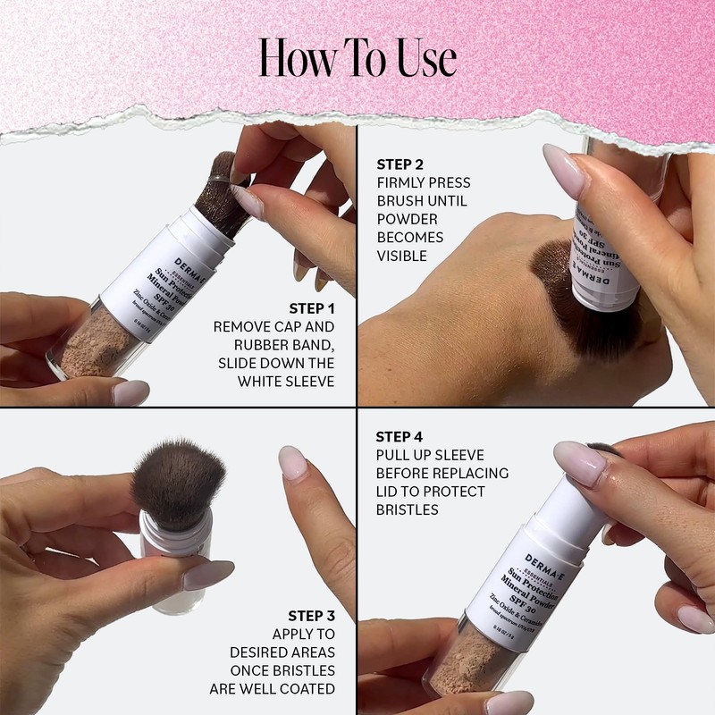 DERMA E Mineral Sunscreen for Face, SPF 30 Brush On