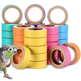 Skyygemm 36 Pcs Fatty Bagels Bird Toys Bulk for Parrots Cardboard Core Bird Toy Chewing Shredding Foraging Play Foot for Medium and Large Parrot Mini Macaws African Greys Cockatoos