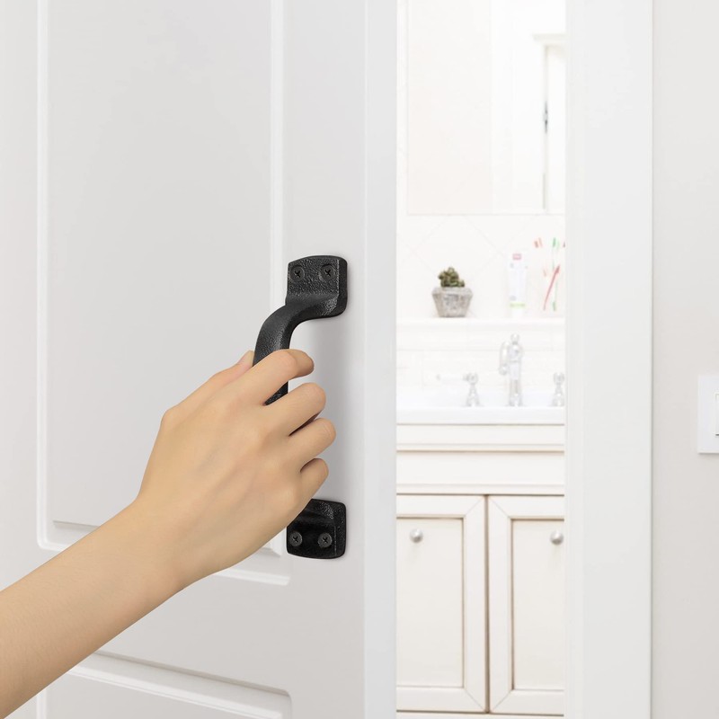 Livfodrm Black Barn Door Handles Cast Iron Gate Handle, Rustic