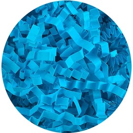 Zhzrche Crinkle Cut Paper Shred Filler Gift Wrap Confetti Raffia Grass Shred Paper for Easter Baskets Filler Creative Eggs Decor (Blue)