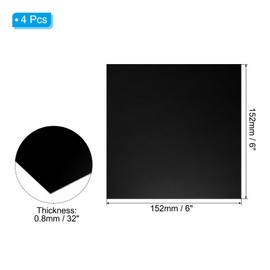 PATIKIL 6x6x1/25inch Anodized Aluminum Sheet, 4Pcs Metal Square Aluminum Plate 1mm Thick Engraving Blanks for Laser Engraving DIY Decorative Crafting Home Decoration, Black