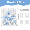 BREASOME Blue Watercolor Floral Shower Curatin Modern Artistic Flower Ink