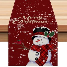 Lotus Effect Table Runner Christmas Magic Stars - Modern Christmas Tablecloth with Star Motif, Red - Outdoor Tablecloth for Winter & Christmas (Table Runner 40 x 140 cm, Red)