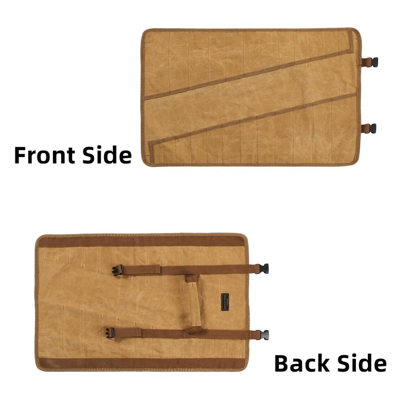 Wrench Roll Up Organizer Pouch,Heavy Duty 16oz Waxed Canvas Tool