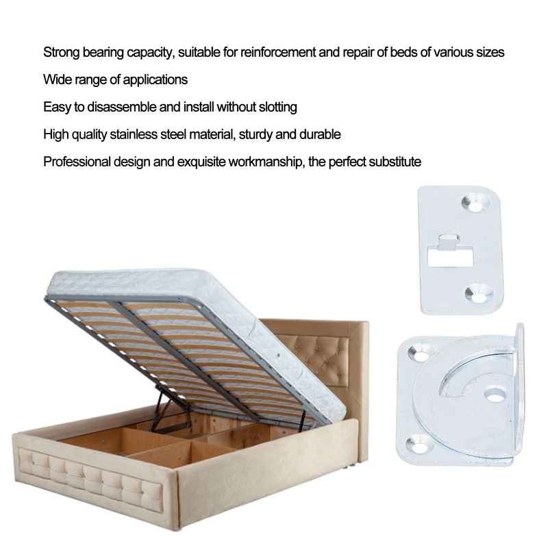 4PCS Bed Rail Bracket Heavy Duty Stainless Steel Bed Rail