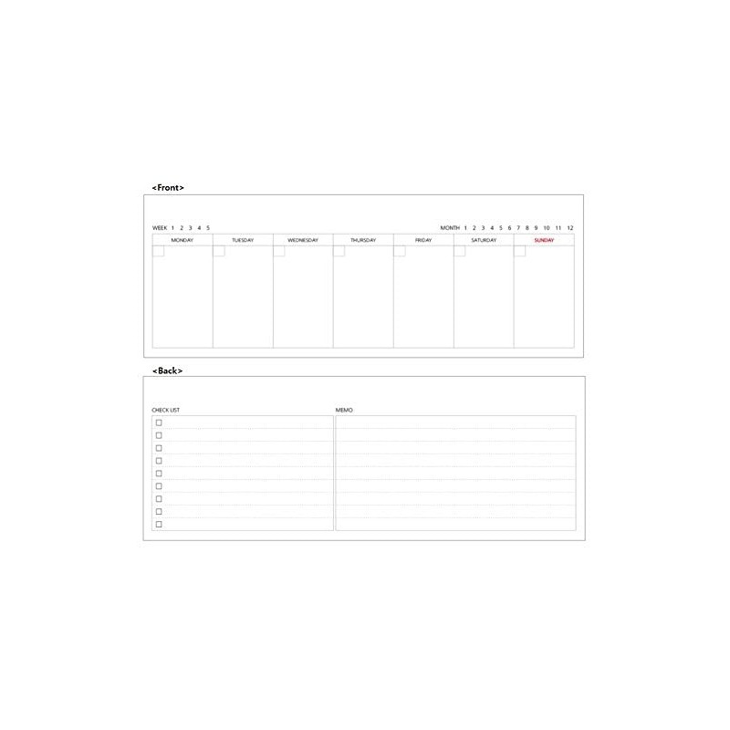2YOUNG Kraft Standing Weekly Planner - Wirebound Kraft Undated Weekly