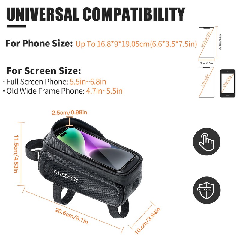 Faireach Bicycle Frame Bag Waterproof