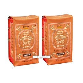 Limited Cinnamon Spiced trader joe 100% Arabica Ground Coffee, Medium Roast,14oz each, Pack of 2
