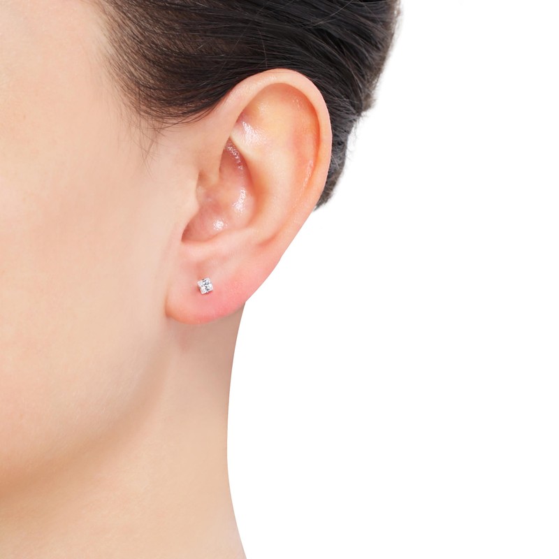 Inverness Home Ear Piercing Kit 3mm Square White CZ Stainless