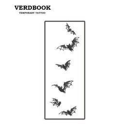 VERDBOOK Waterproof Temporary Tattoos: 2-Sheet Tattoo Kit with Realistic Body Stickers, Semi-Permanent Tattoos for Adults Lasting 7-15 Days – Safe for Men & Women, Bats Pattern